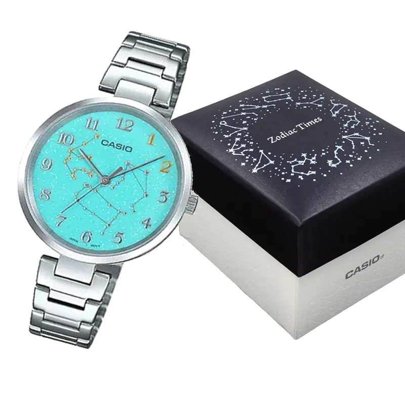 Casio Tiffany Blue Dial Ladies Watch- LTP-E08D-3A